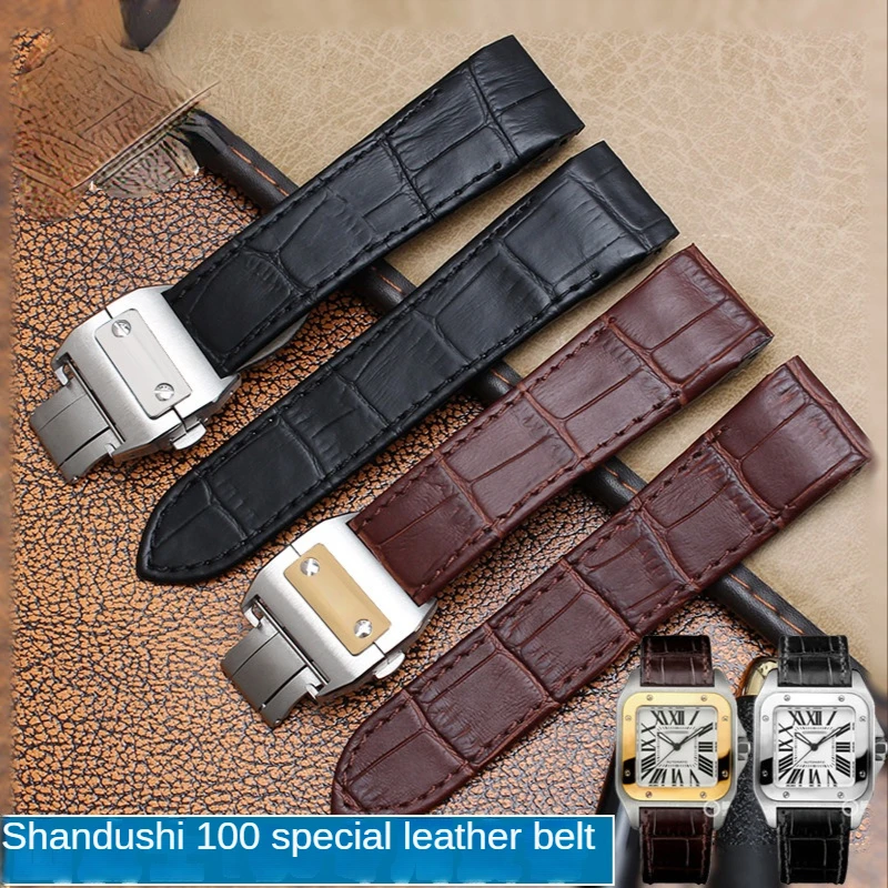 Cartier Watch Santos - Kulit Asli untuk Cartier Santos 100