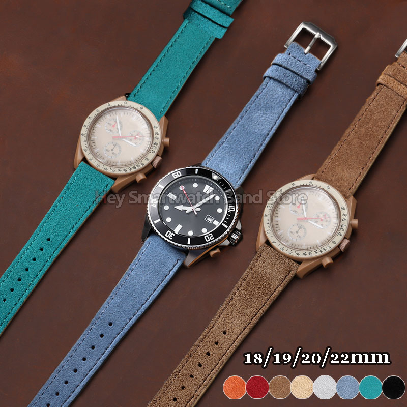 Suede Strap Watch - Tali Jam Kulit Suede Vintage 18/19/20/22mm