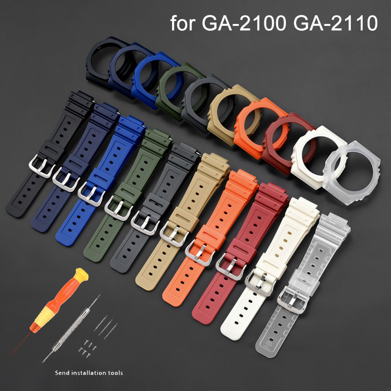 Casio Watch G-Shock Ga-2100 - Tali Jam Tangan Karet, Casing Bezel