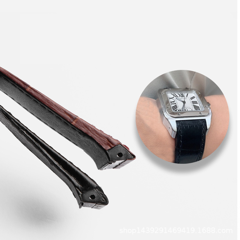 Tali Jam Tangan Kulit Asli Kua - Cartier Watch Santos ulasan dan harga
