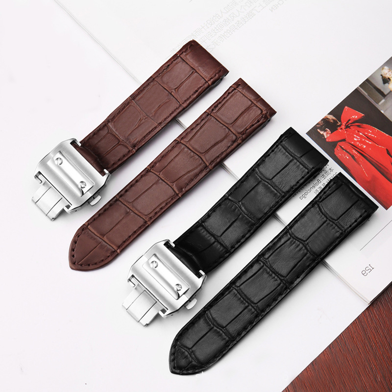 Tali Jam Tangan Kulit Asli Kua - Cartier Watch Santos ulasan dan harga